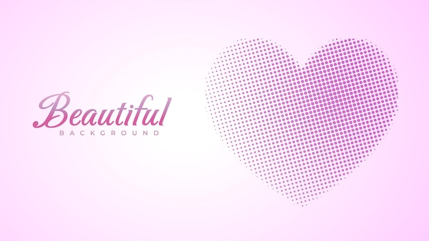 Sweet and Beautiful Halftone Background Design with Heart Shape Element Included Editable Pink Text Style