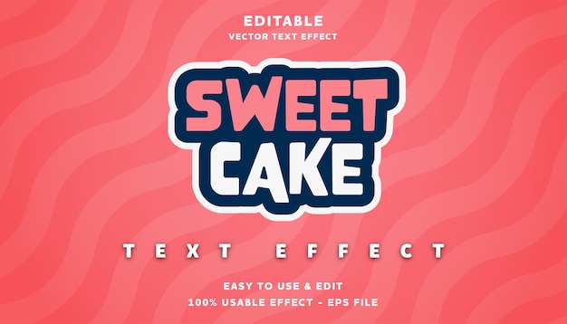 sweet cake editable text effect with modern and simple style