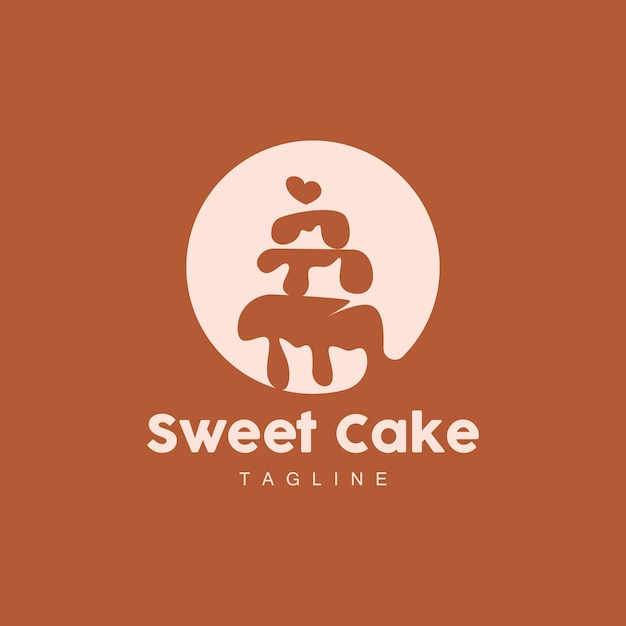 Sweet Cake Logo Design Birthday Bread Vector Simple Design Bakery Icon Template Illustration