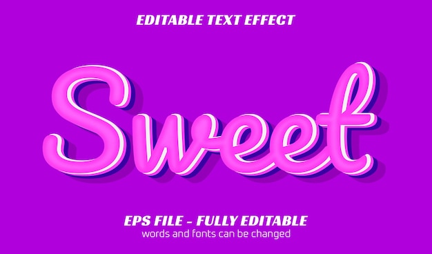 sweet calligraphy editable text style effect