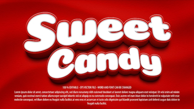 Sweet candy bold 3d editable text effect