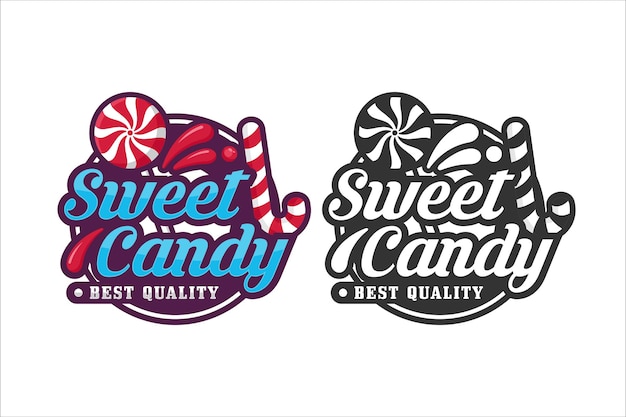 Sweet candy design logo premium