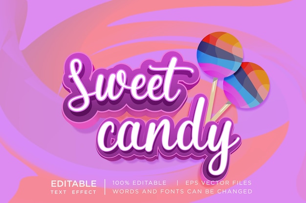 sweet candy editable text effect