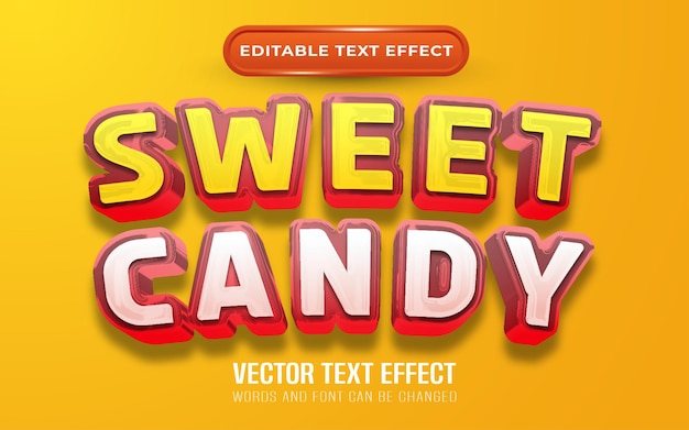 Sweet candy editable text effect