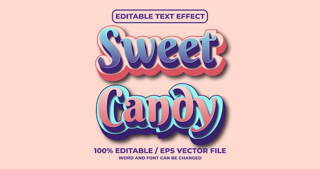 Sweet candy editable text effect