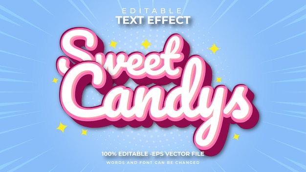 Sweet Candy text effect with cute theme