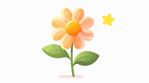 Vector sweet cartoon flower vector illustration