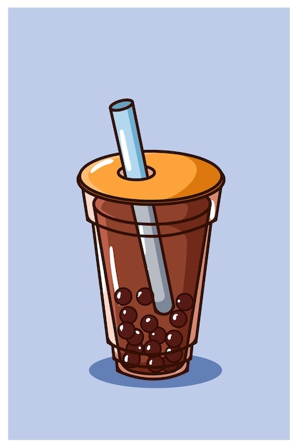 Sweet chocolate flavored drink cartoon 