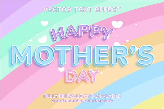 Sweet Colorful Pastel Mother's day Text Effect