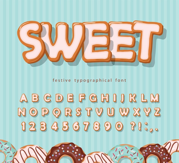 Sweet cookie font illustration