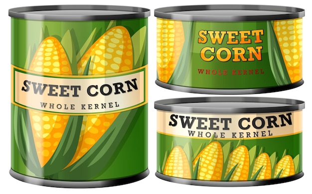 Sweet Corn Food Cans Collection