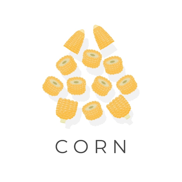 Sweet Corn Vector Illustration logo on a white background