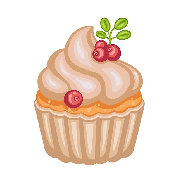 Sweet cupcake bun cake dessert hand drawn illustration