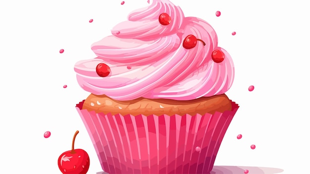 Sweet Cupcake Vector Cartoon Style Poster