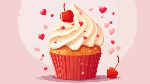 Sweet Cupcake Vector Cartoon Style Poster