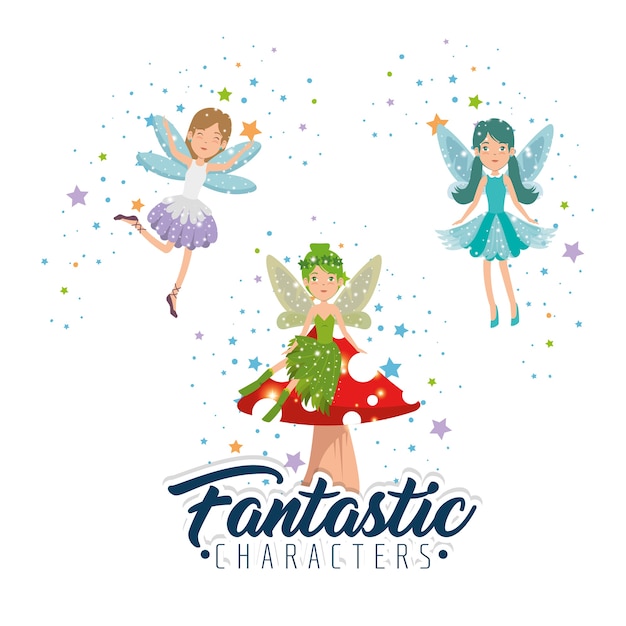 Sweet and cute fairy cartoon