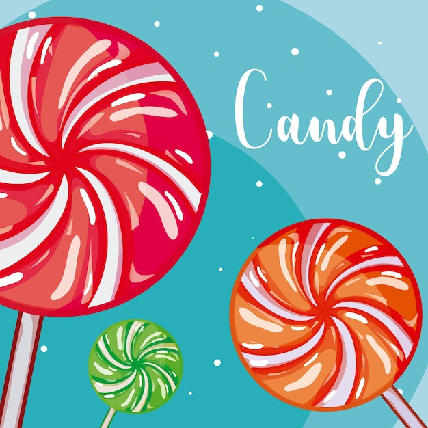 Sweet and delicious lollipops 