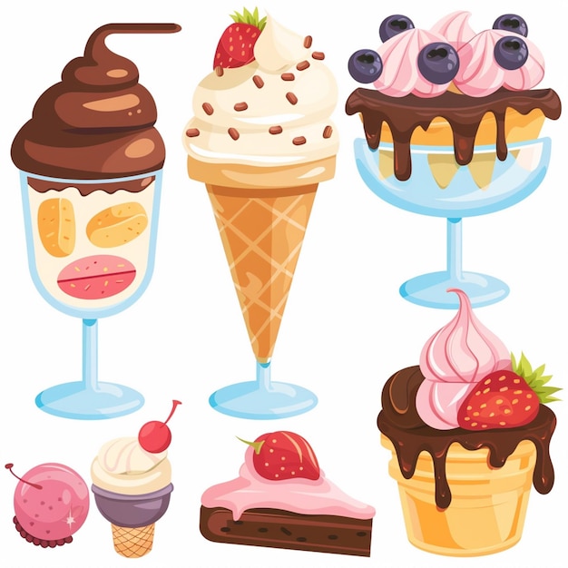 Vector sweet dessert ice food vector cream illustration ice cream design summer cone background