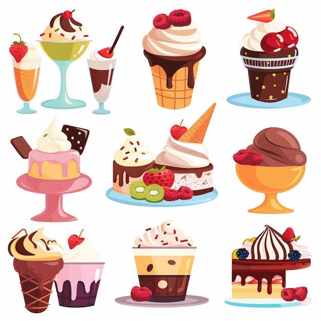 Vector sweet dessert ice food vector cream illustration ice cream design summer cone background