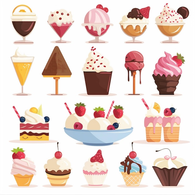 Vector sweet dessert ice food vector cream illustration ice cream design summer cone background