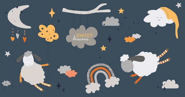 Sweet dreams sheep vector