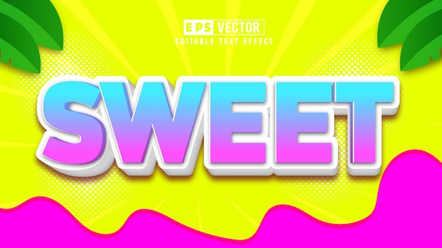 Sweet editable 3d editable text effect with background