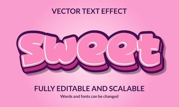 Sweet Editable 3D text style effect