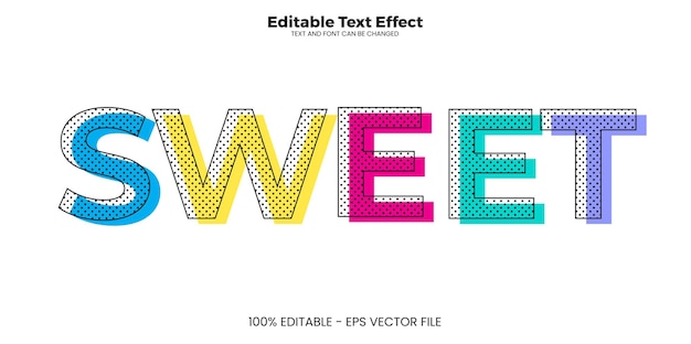 Sweet editable text effect in modern trend style