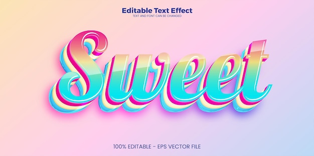 Sweet editable text effect in modern trend style