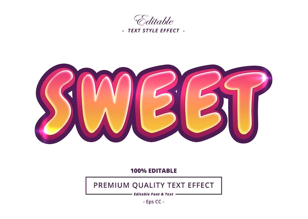 SWEET EDITABLE VECTOR TEXT EFFECT