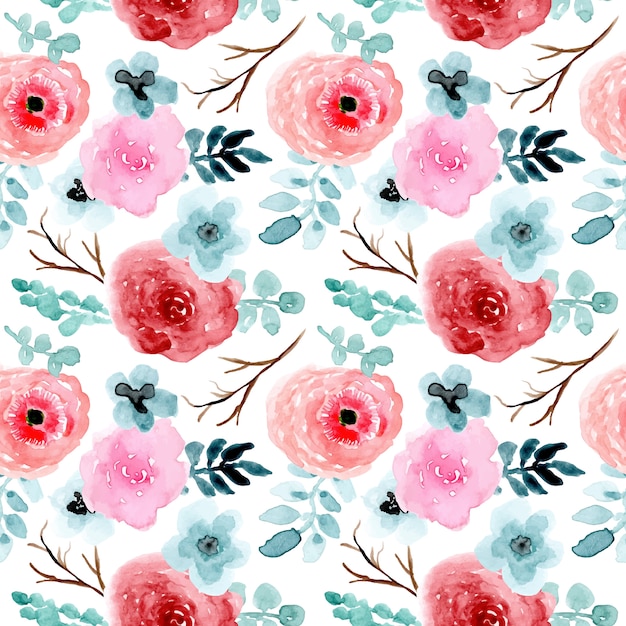 sweet floral watercolor seamless pattern