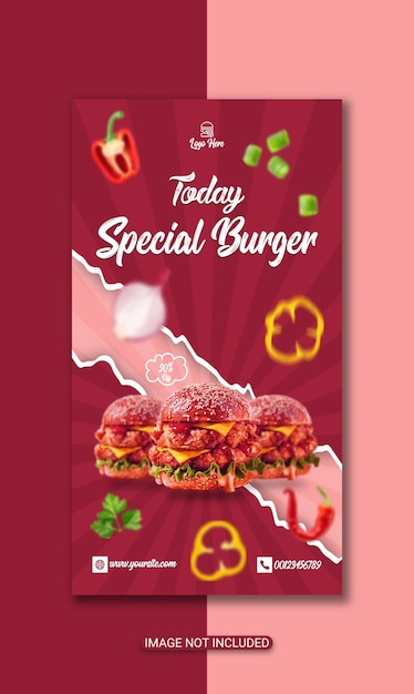 sweet food menu flyer special burger menu design or burger poster design premium vector