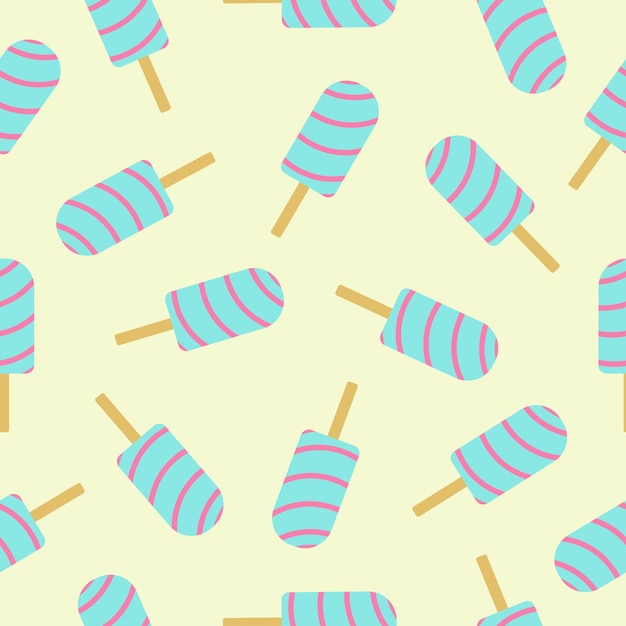 Sweet food vector ice cream seamless pattern