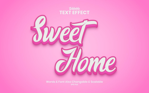 Sweet home pink color text effect