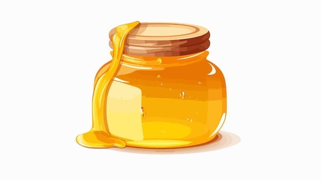 Sweet Honey Jar Cartoon Vector with Free Space for Text