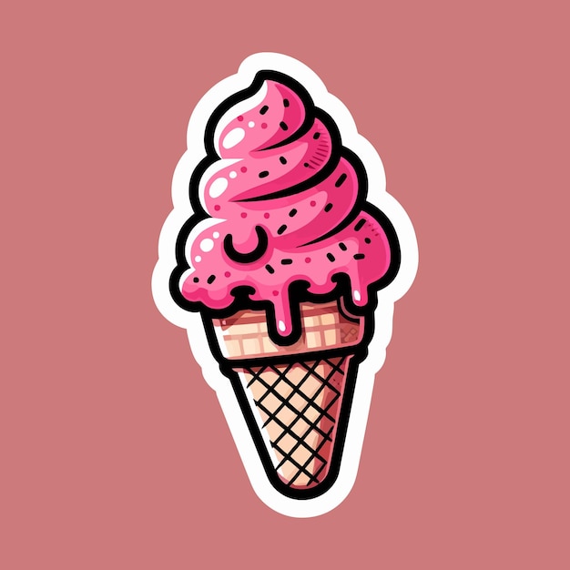 sweet ice funny cartoon sticker graphic design