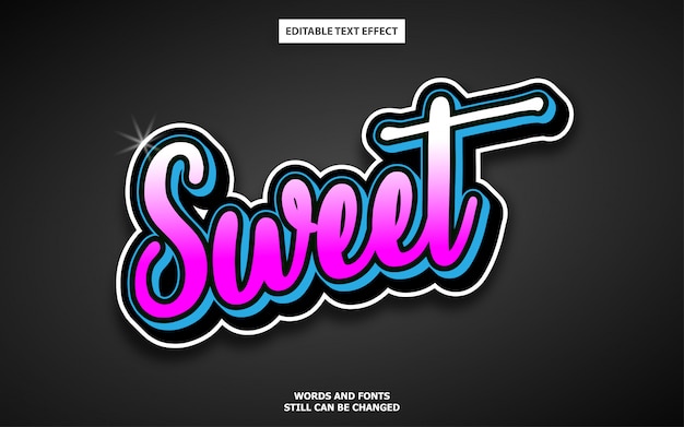 Sweet lettering editable text style effect