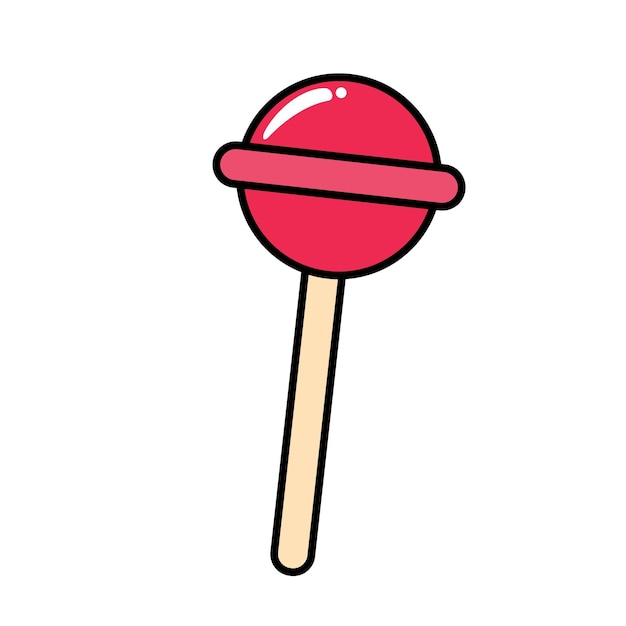 Sweet lollipop Candy icon in doodle style