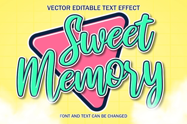 Sweet memory beauty font typography 3d editable text effect style lettering template background