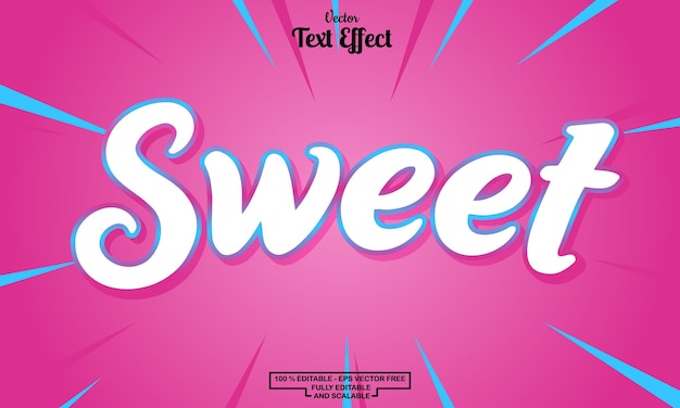 Sweet modern cartoon editable text effect design