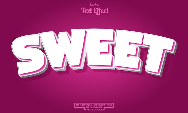 Sweet modern cartoon editable text effect design