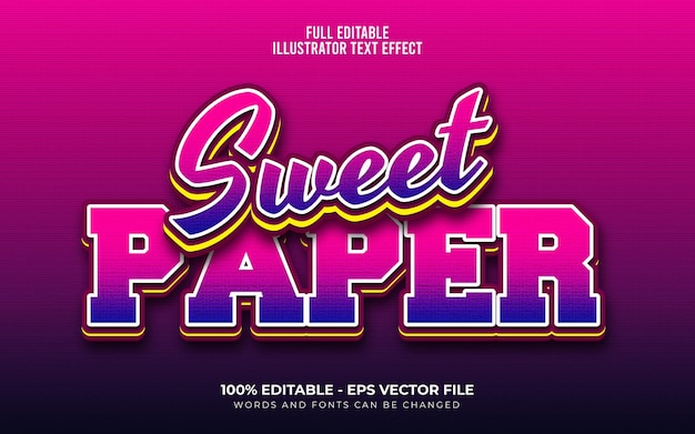 Sweet Paper 3d Text Effect Editable