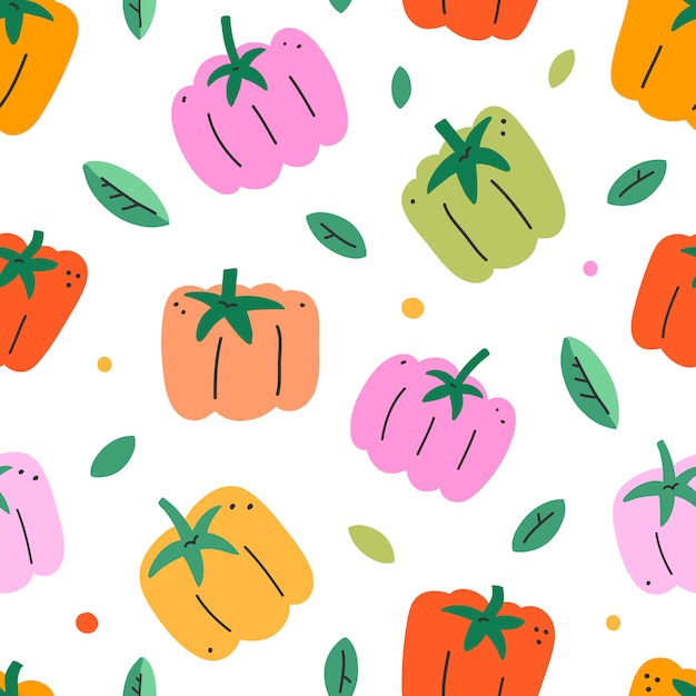 Sweet paprika pepper seamless pattern