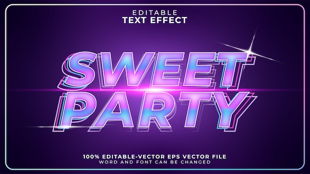 Sweet party editable text effect