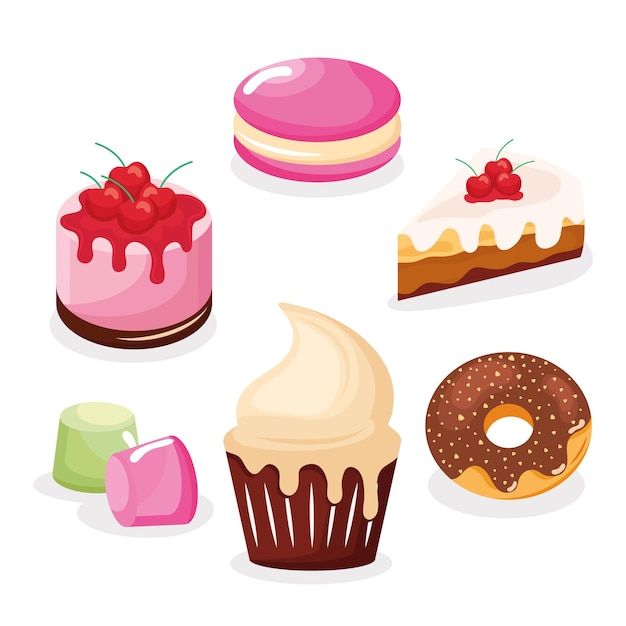 Sweet pastries set