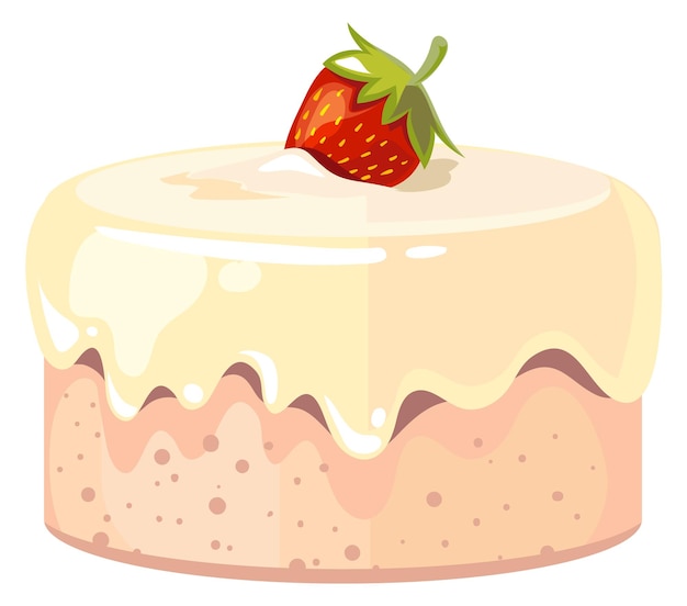 Sweet pie with strawberry Cartoon tasty cake icon