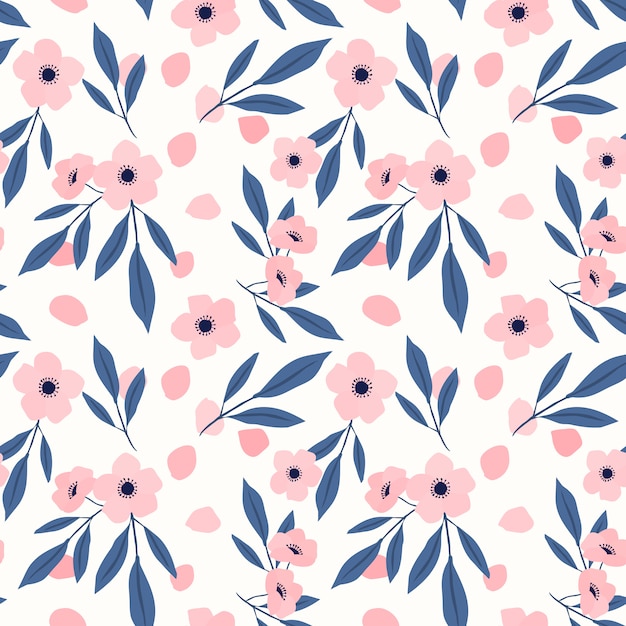 Sweet pink flower seamless pattern