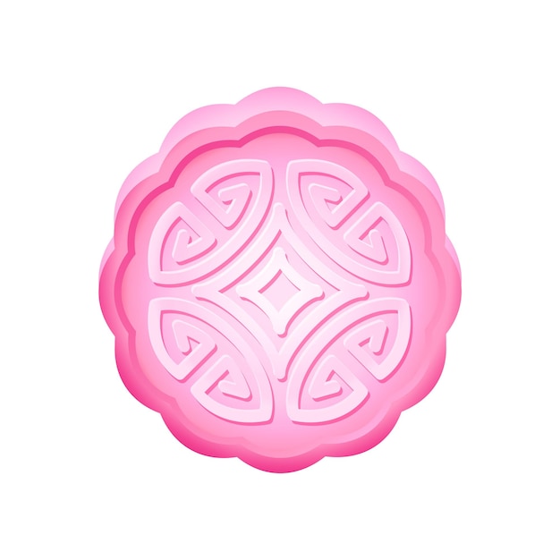 Sweet pink mooncake with pattern design Traditional chinese food on Mid Autumn festival Round pie