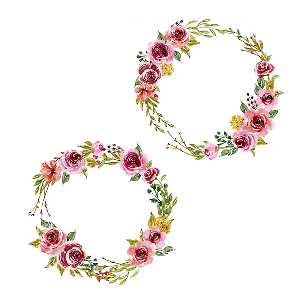 sweet pink watercolor  arrangements and floral wreath 