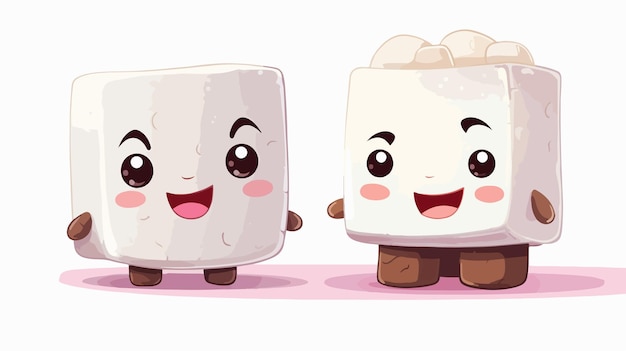 Sweet and Playful Marshmallow and Chocolate Character Design